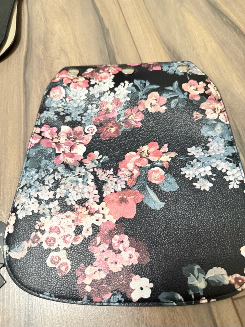 K Carroll interchangeable Purse Flap -Pink & Blue on Black